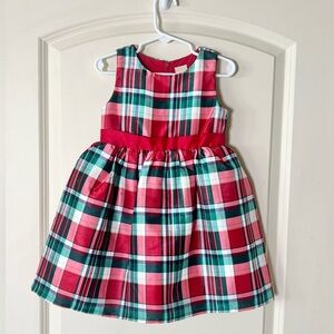 Gymboree Girls 3T Christmas Plaid Holiday Dress Red Green Tartan Tulle Bow